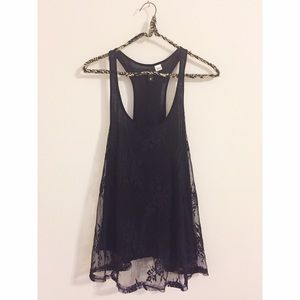 Black Lace Tank Top
