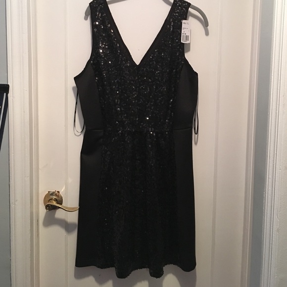 Black Sequin Fit & Flare Dress
