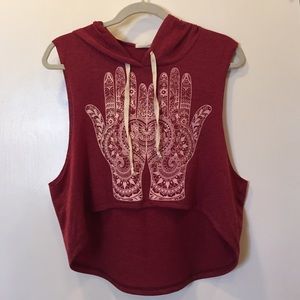 Papaya hoodie crop top
