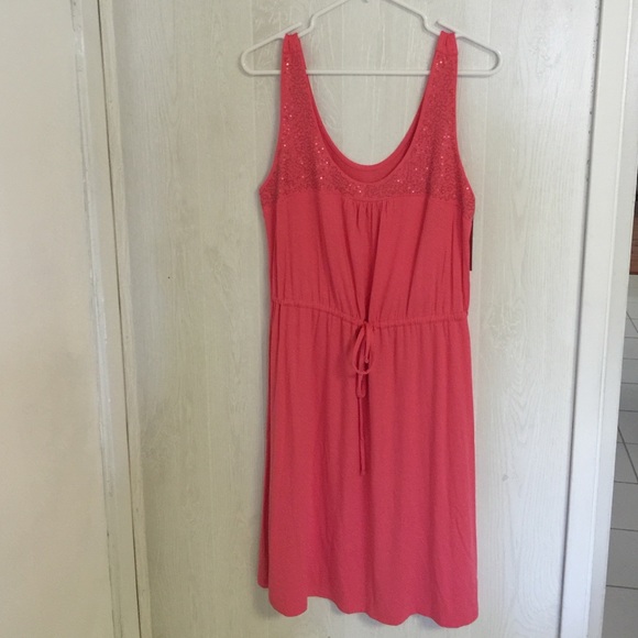 Coral cotton dress
