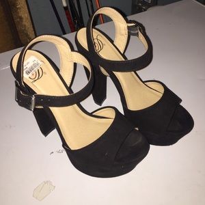 Black platform heels