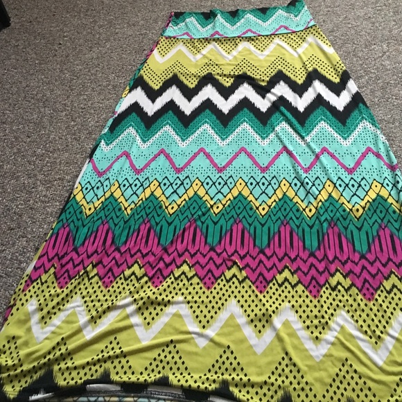 Vault denim printed skirt