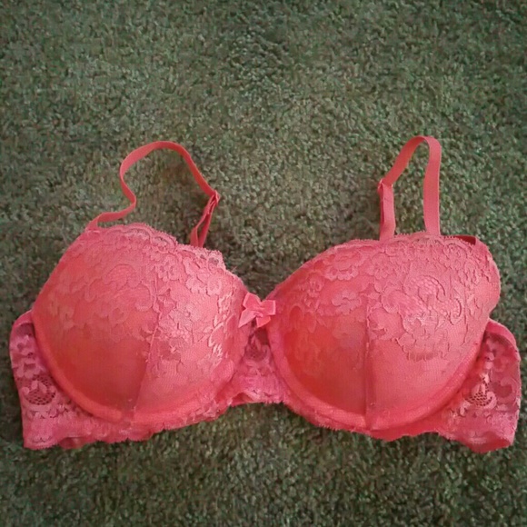 Pink lace bra
