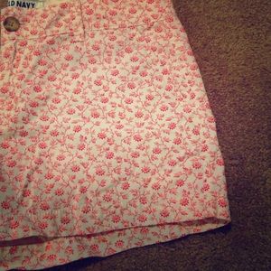 Red and White Old Navy Floral Shorts