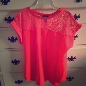 H&M Coral Lace Blouse
