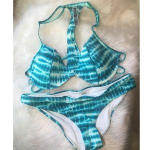 Victoria Secret pink green tie dye bikini