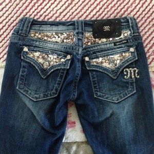 Sequin bootcut miss me jeans.