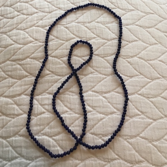 Dark Navy- small beaded necklace