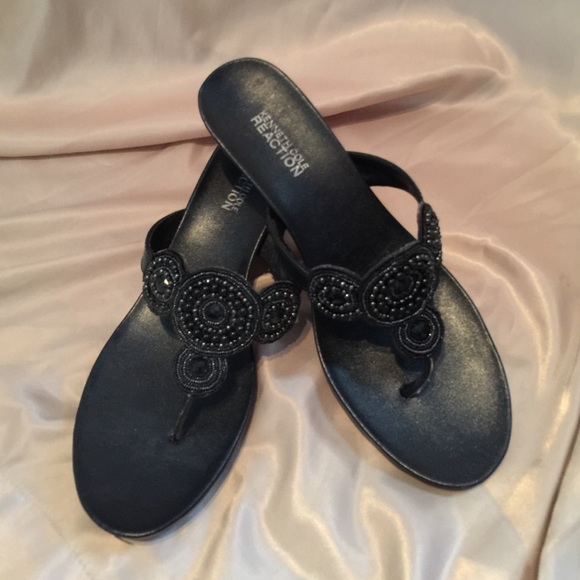 Kenneth Cole Reaction Black Sequin Slides