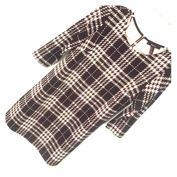 Forever 21 plaid black and white dress