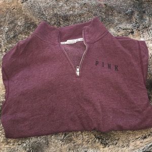 Maroon PINK quarter zip with front pockets