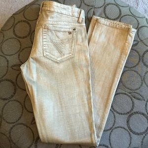Silver metallic wash jeans