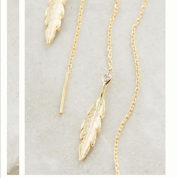 Threaded feather earring - Picture 2 of 4