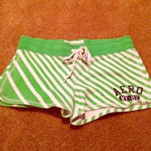 Green Striped Aeropostale Shorts