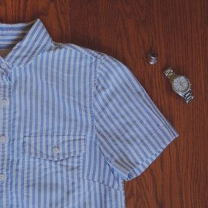 J.Crew Factory striped short sleeved button down