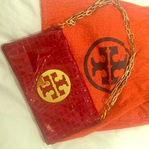Tory Burch Red Patent Leather Clutch