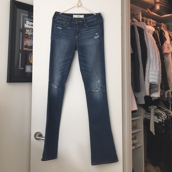 Abercrombie and Fitch ripped flare jeans.