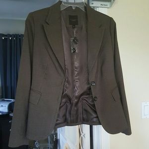 Brand new herringbone-like brown tweed blazer
