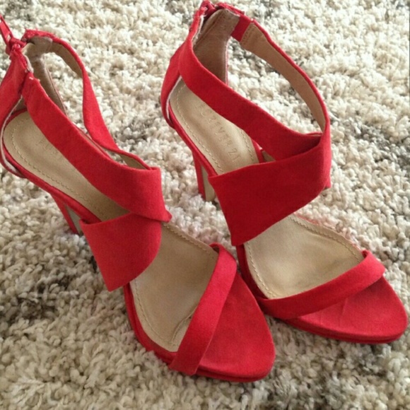 Coral Suede Heels - Picture 2 of 4