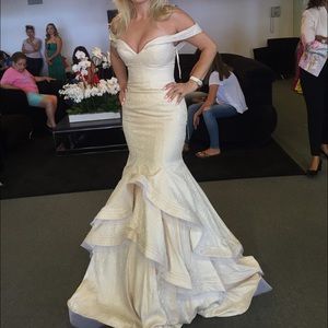 Mac Duggal Satin Mermaid -Hem Gown