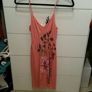 Coral stretchy tank dress