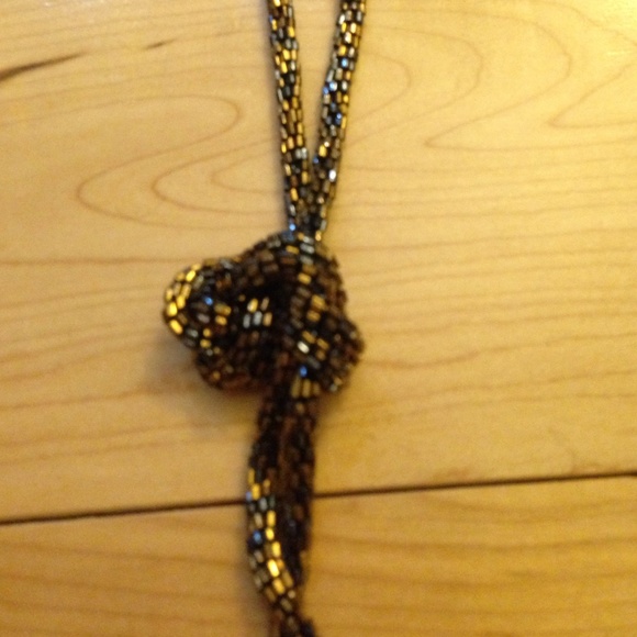 Silver & bronze beaded necklace/bracelet