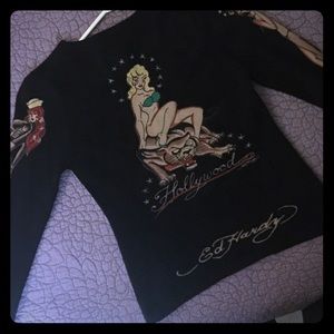 Ed Hardy black tattoo sweater