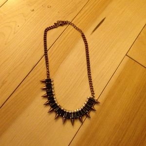 Black and gold spiked necklace