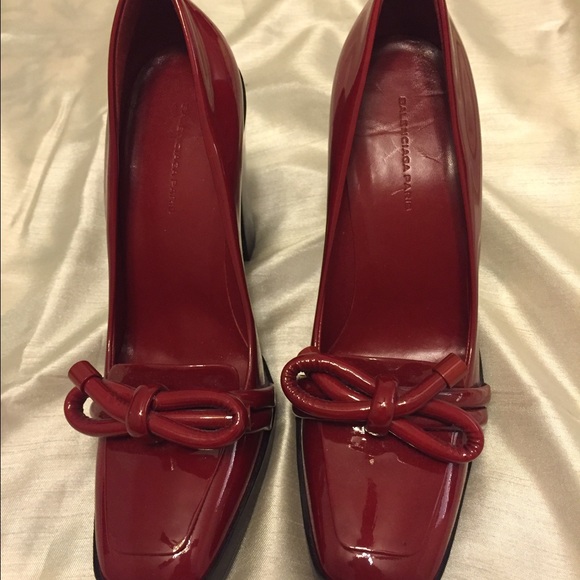Brand new Balenciaga red patent leather heels
