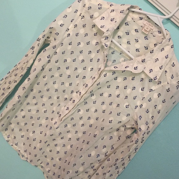 J Crew Anchor Patterned Blouse