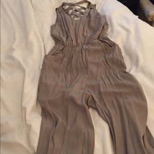 Champagne silk jump suit!