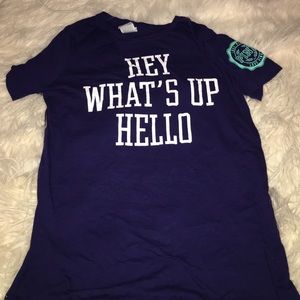 Hey what's up hello pink tee