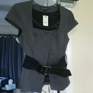 Brand new belted Gray top