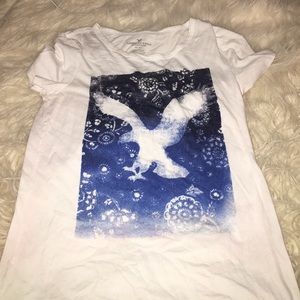 Blue paisley eagle tee