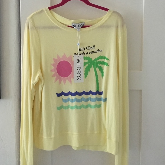 NWT Wildfox yellow doll sweater