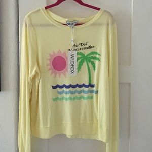 NWT Wildfox yellow doll sweater