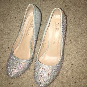 Sparkly high heel shoes