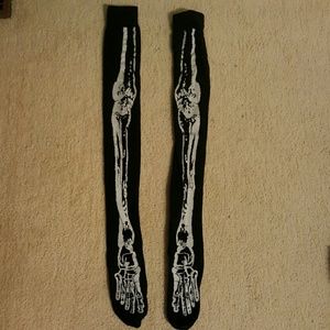 ✖BEING HELD✖Skeleton Thigh High Socks