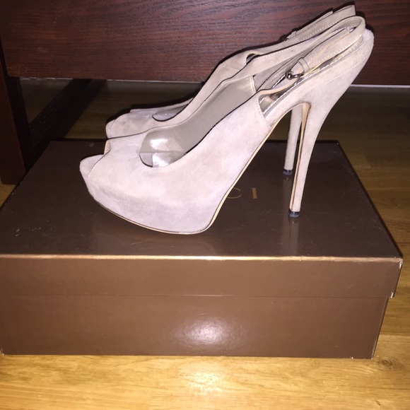 Gucci platform heels - grey suede