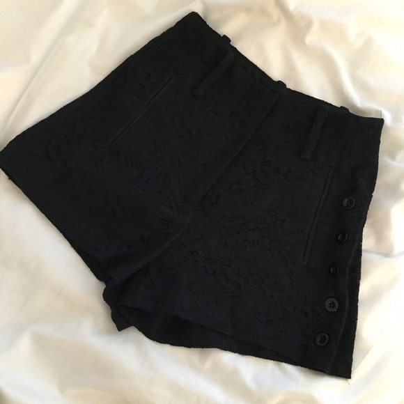 Black lace high waisted shorts!