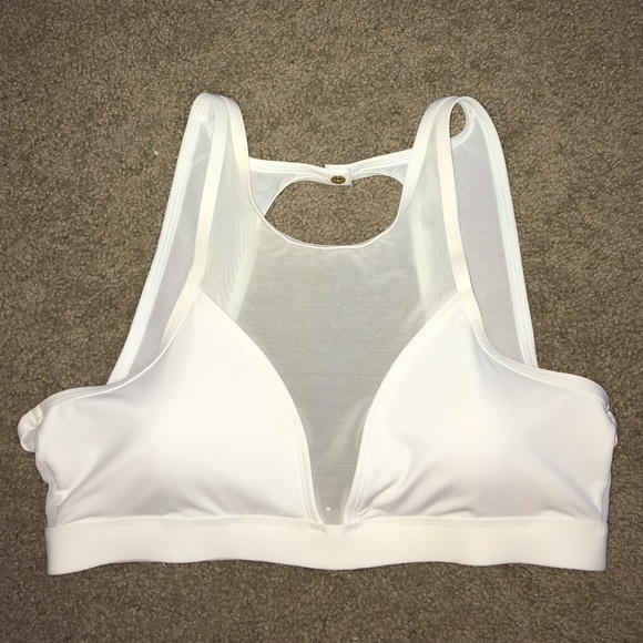 Victoria's Secret High-Neck Mesh-Detail Swim Top