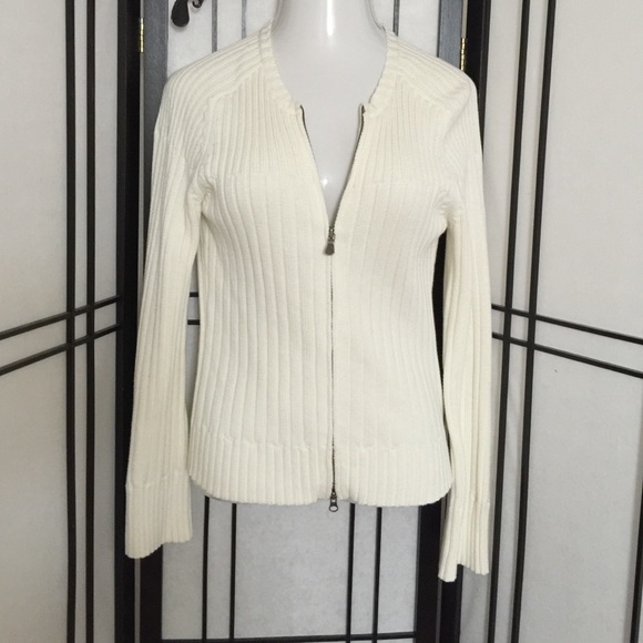 Ivory Calvin Klein jeans zip sweater