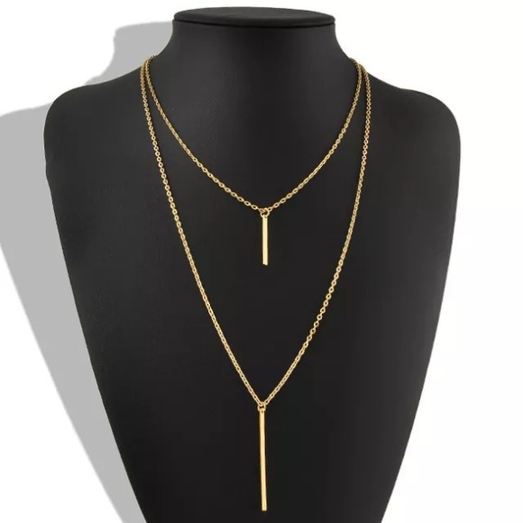 2 for $10 🛍 NEW Gold Tone Double Layer Necklace - Picture 1 of 2