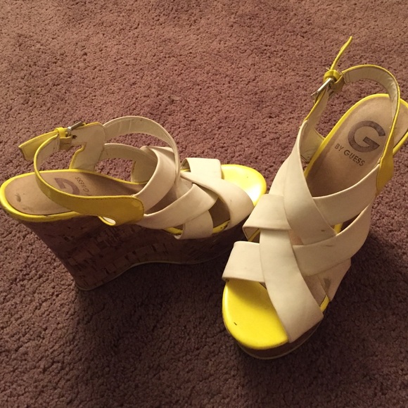G by guess neon trim wedges