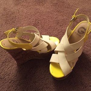 G by guess neon trim wedges