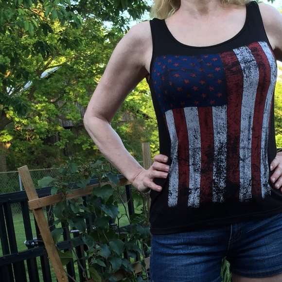 Tank top AMERICAN flag black 🇺🇸 - Picture 2 of 3