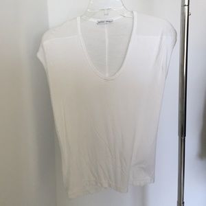 White basic Zara top with sheer detail