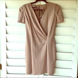 Nude bodycon mini dress