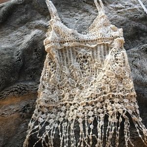 Open crochet tank top size medium