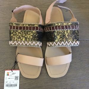 Beaded sandals from Zara. Never worn,
